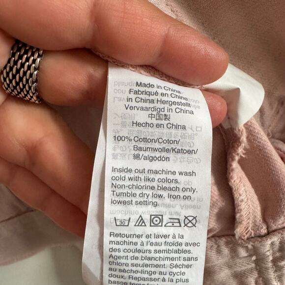 Madewell Raglan Oversized Jean Jacket Pink Collared Button-Up Long Sleeve Sz S - Picture 7 of 8